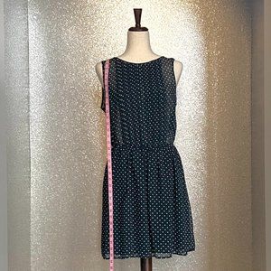Trafaluc By Zara, Navy & White Polka Dots Dress, Size Large.